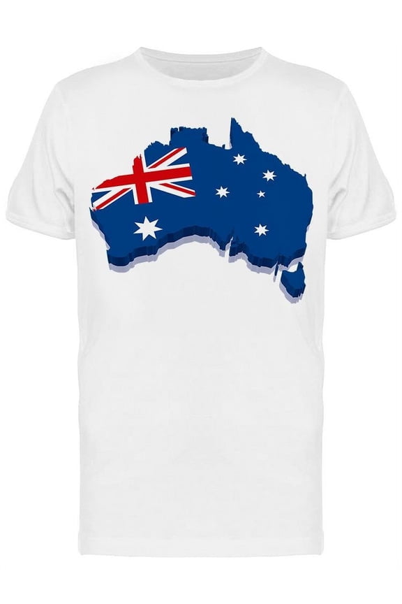 3d Flag Map Of Australia T-Shirt Men -Image by Shutterstock, Male XX-Large