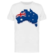 3d Flag Map Of Australia T-Shirt Men -Image by Shutterstock, Male XX-Large