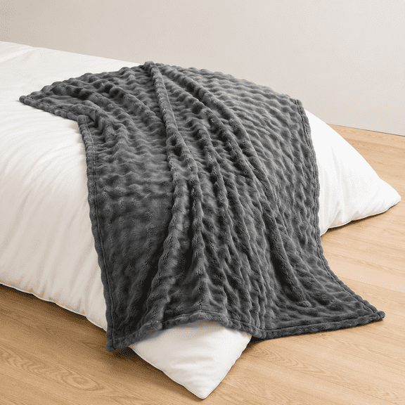 3d Fleece Bubble Queen Size Blanket Grey 90"x90"