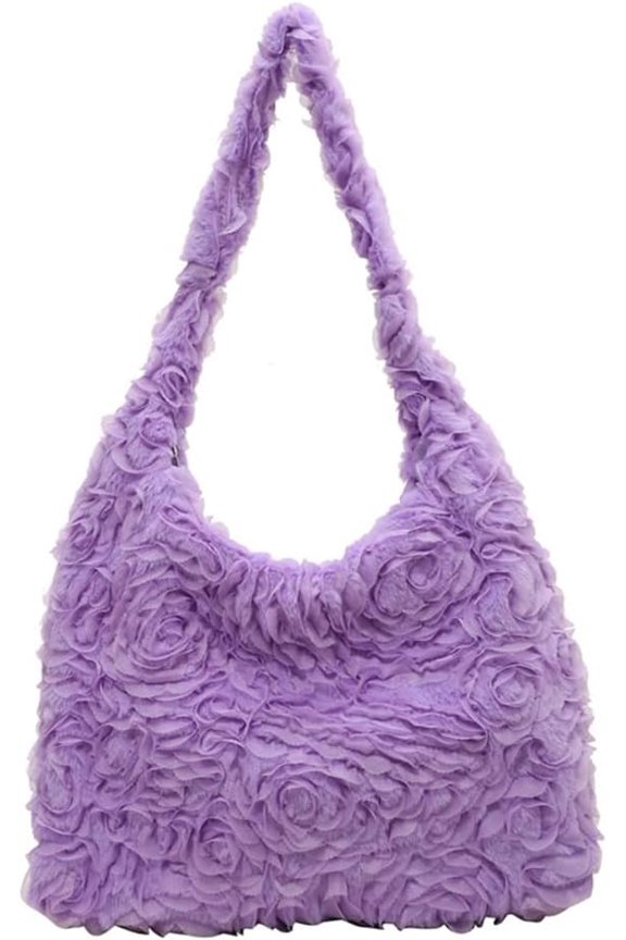 3d Flower Tote Bag for Women Floral Hobo Shoulder Bag Casual Lightweight Work Shopping Handbag Everything Tote Bag