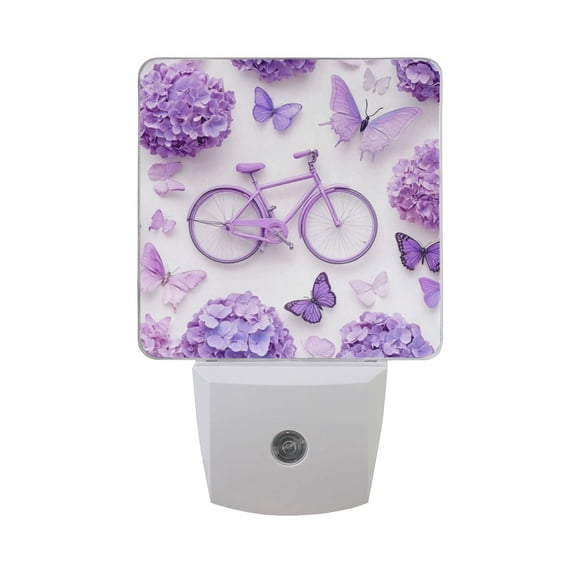 3d Flowers Bike Butterflies LED Night Light with Smart Sensor Plug Into Wall Dusk to Dawn 2 packs