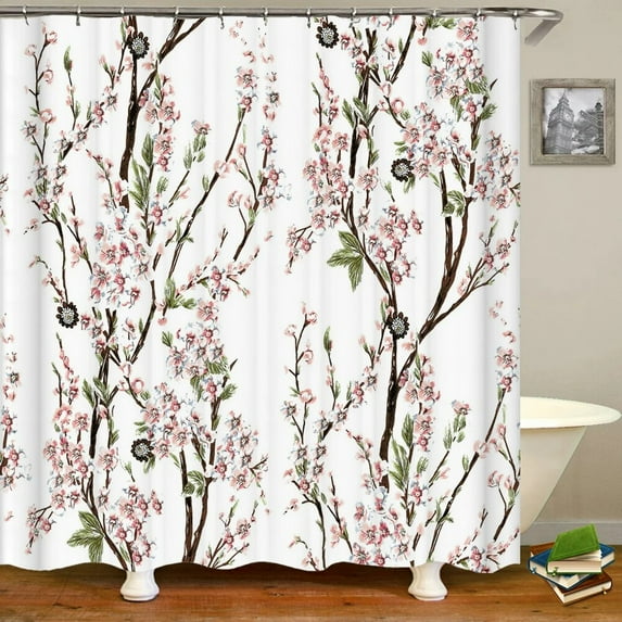 3d Flowers Pattern Shower Curtains Printing Bath Curtains Washable Fabric With Home Decorative Screen