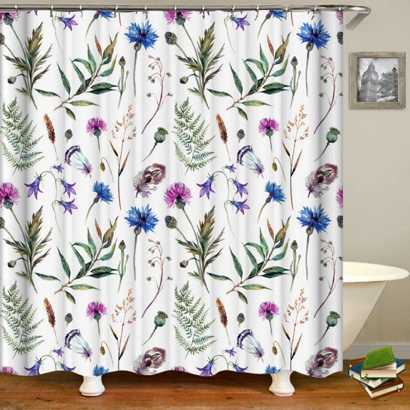 3d Flowers Pattern Shower Curtains Printing Bath Curtains Washable Fabric With Home Decorative Screen