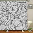 thumbnail image 1 of 3d Flowers Pattern Shower Curtains Printing Bath Curtains Washable Fabric With Home Decorative Screen, 1 of 5