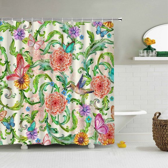 3d Flowers Shower Curtains Bathroom Waterproof Bathroom Curtains With Home Decoration Polyester Fabric Print Bath Screen