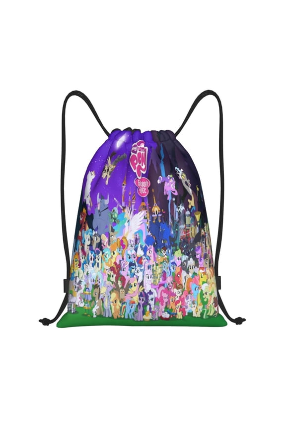 3d Graphics My Lit-tle Pony Print Drawstring Bag Back-pack Waterproof String Bag Sackpack for Gym Sport