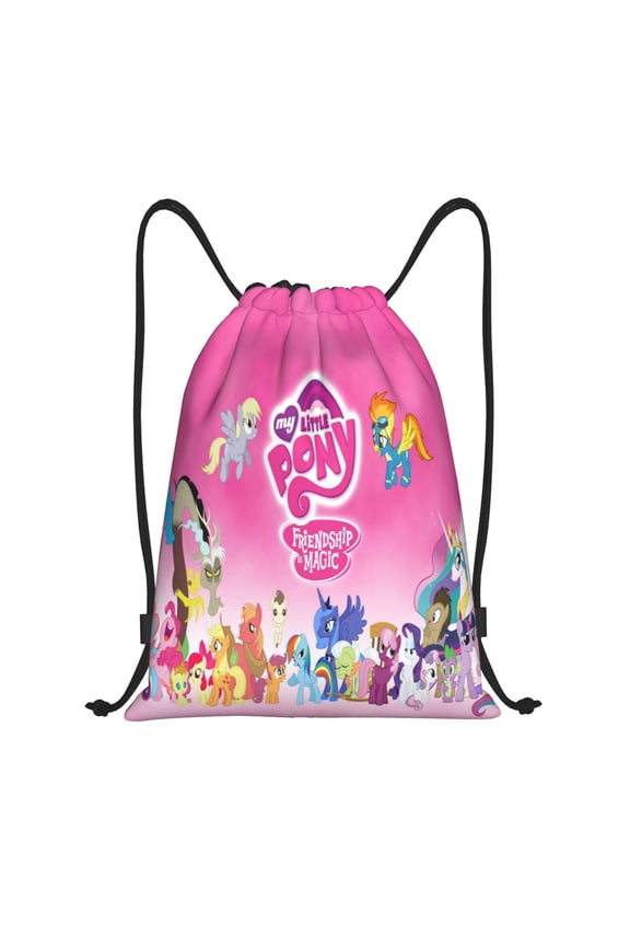 3d Graphics My Lit-tle Pony Print Drawstring Bag Back-pack Waterproof String Bag Sackpack for Gym Sport