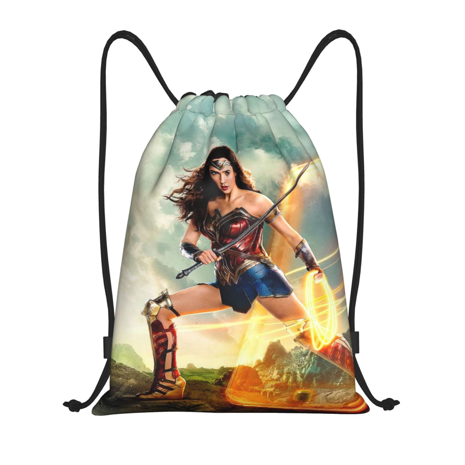 3d Graphics Won-der Women Print Drawstring Bag Backpack Waterproof ...