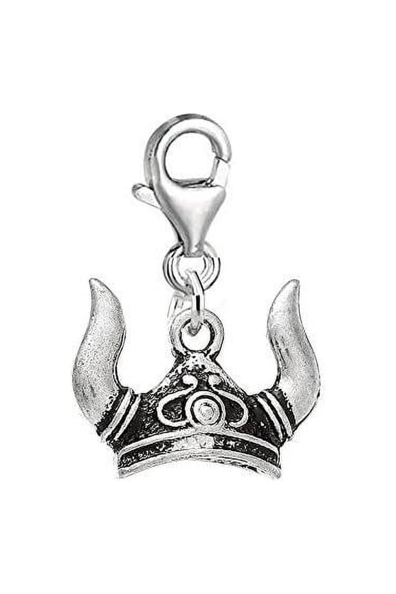 3d Horns on Hat Charm Clip on for Bracelet Charm Pendant for European Charm Jewelry with Lobster Clasp