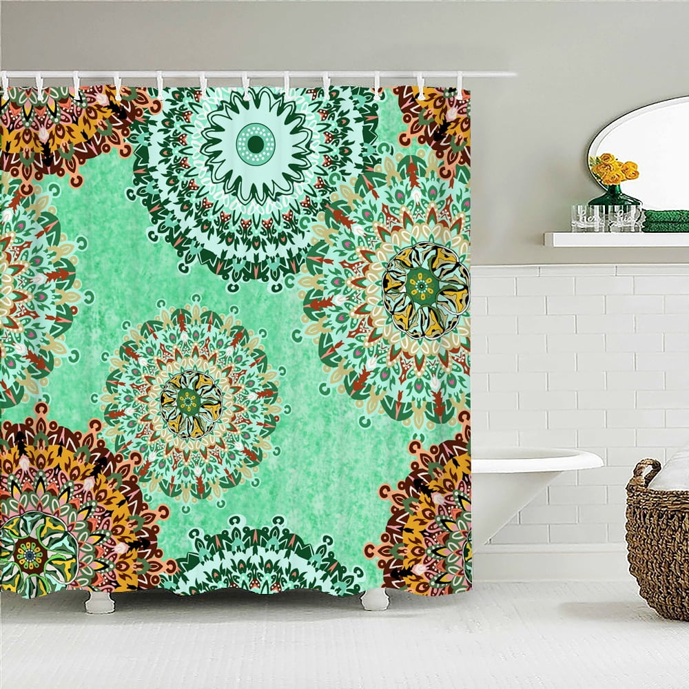 3d Indian Bohemia Print Shower Curtain With Hooks Nordic Style Bohemian ...