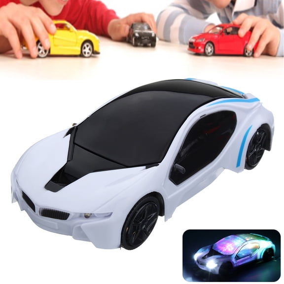 3d Led Light Flashing Music Sound Toy Car for Boys, Racing Car Sports Car Toy Electric Automatic Toy Birthday Gift for Boy Kid Children