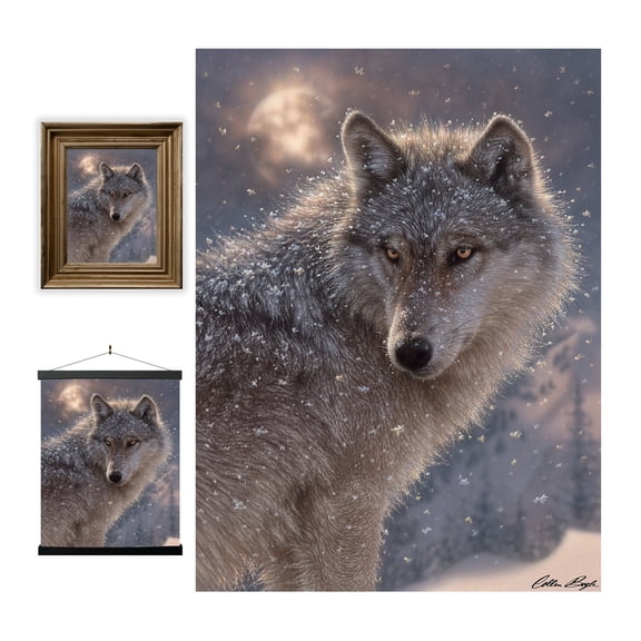 Deluxebase 3D LiveLife Wall Art – Lone Wolf Unframed 3D Animal Poster by Collin Bogle