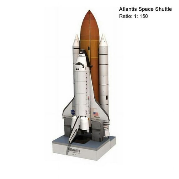 3d Paper Model Space Library Papercraft Cardboard House For Kids Paper Toys 1: 150 Shuttle Atlantis Puzzle Handmade Rocket NEW