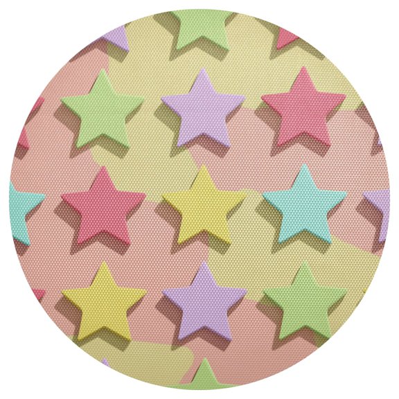 3d Pastel Cute Stars PVC Round Grid Placemat Table Mat 1 Pc 15.4" x 15.4"