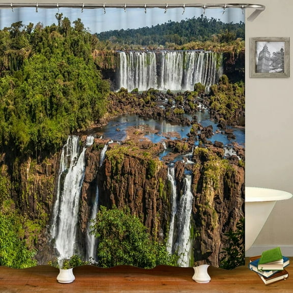 3d Print Waterfall Forest landscape Pattern Shower Curtain Bathroom Waterproof Bath Curtain With 180*200 Polyester Cloth