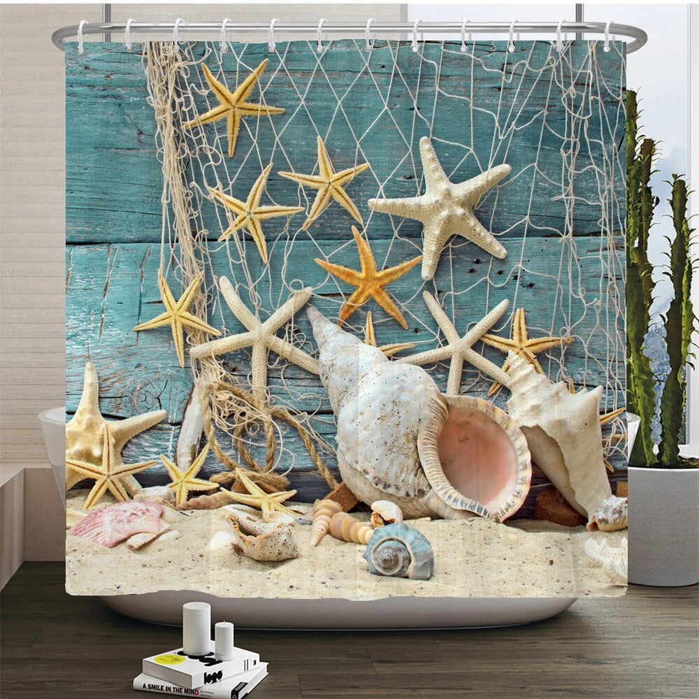3d Printed Beach Scenery Shower Curtain Sea Ocean Mediterranean