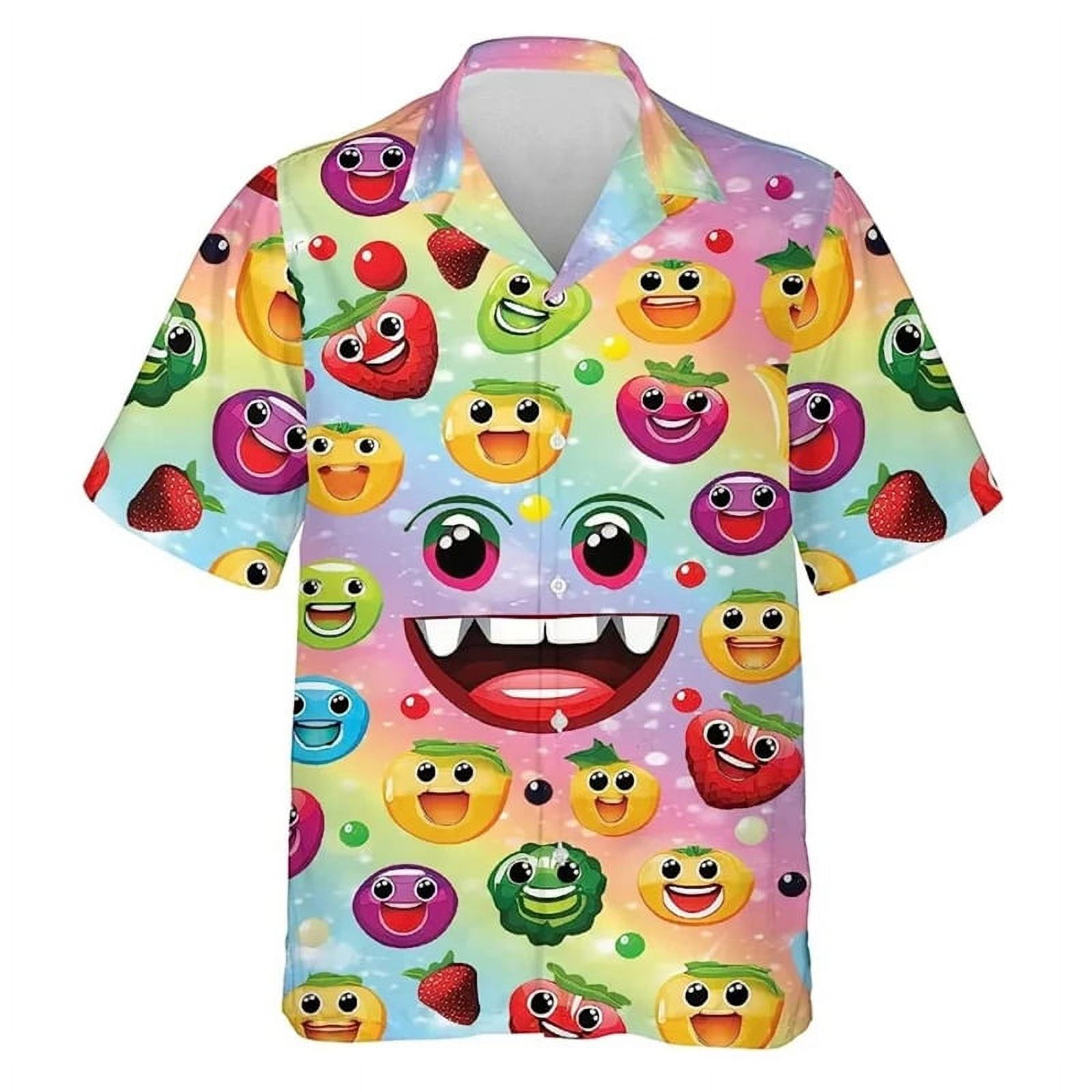Tropical Floral Pineapple Print Men's Short Sleeve Shirt main image 0