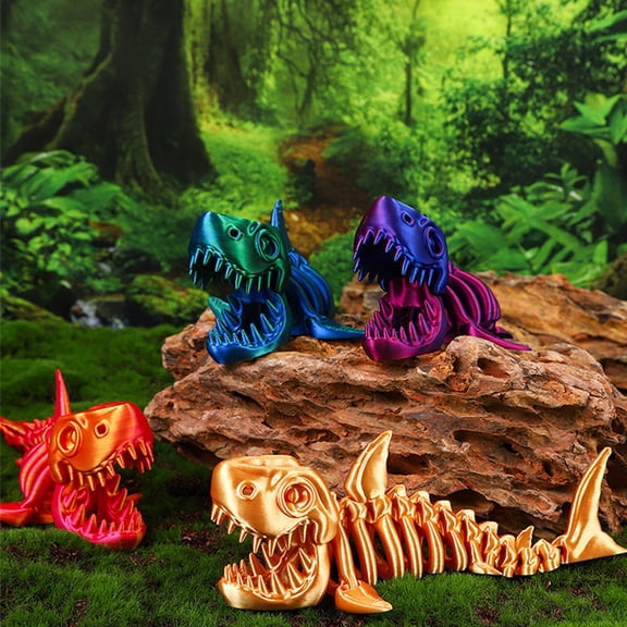 3d Printed Shark Multi-Joint Movable Office Desktop Ocean Animal Fidget Toys New Year's Birthday Gift