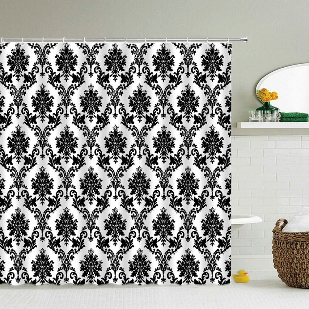 Pattern Print Police Bathroom Shower Curtain