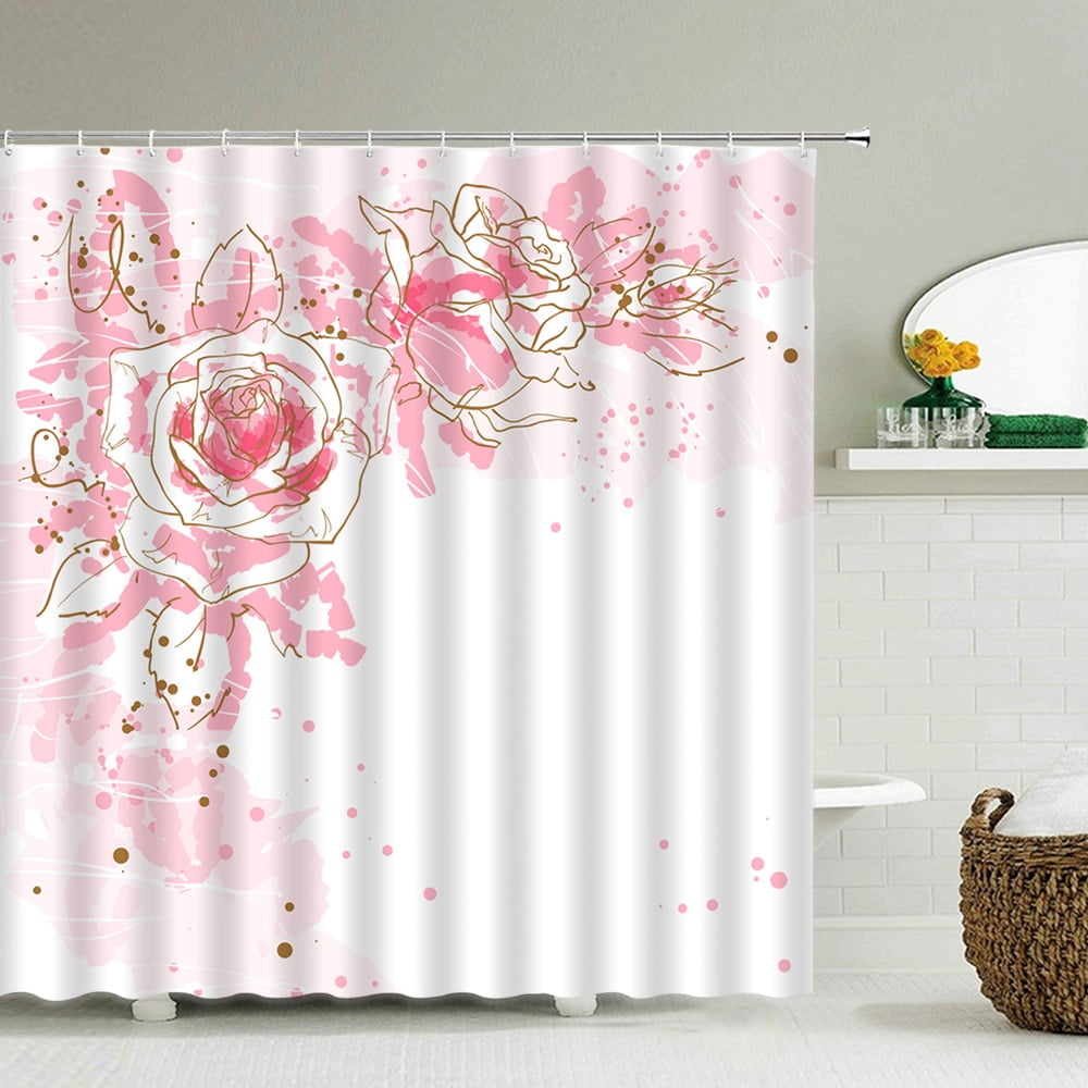 3d Printing Flower Pattern Bath Curtain 180x200cm Waterproof Polyester ...