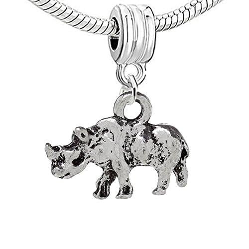 3d Rhinoceros Charm Bead for European Snake Chain Charm Bracelet