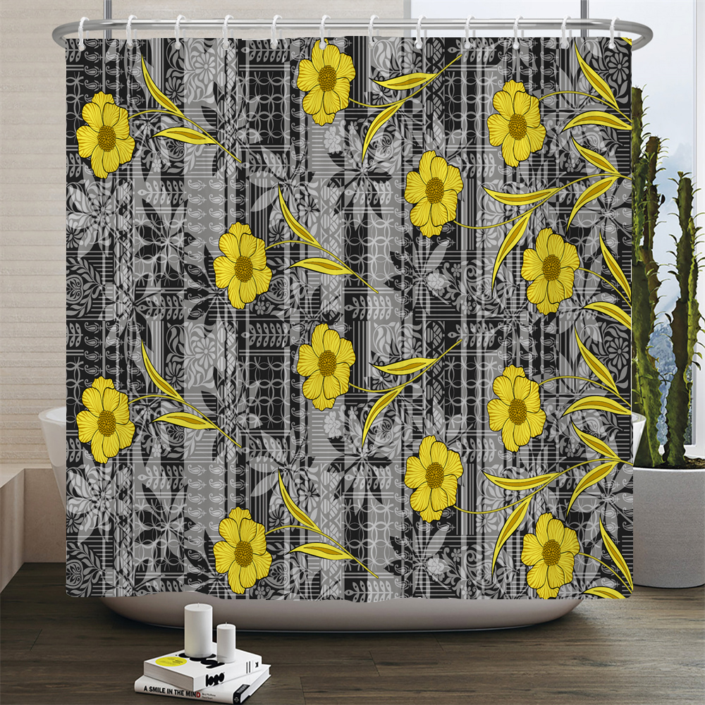 3d Shower Curtains Flowers Bathroom Curtain With Waterproof Print ...