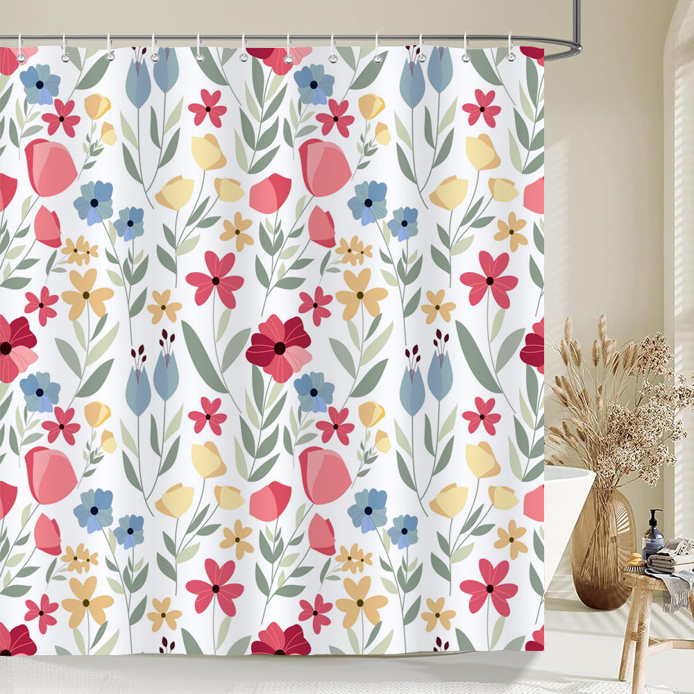 3d Shower Curtains Flowers Bathroom Curtain With Waterproof Print ...