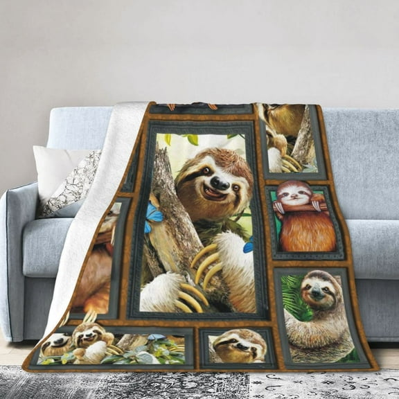 3d Sloth Blanket Gifts For Kids Adults - Lightweight Throw Blanket For Bedroom Living Room Decor Soft Fuzzy Fleece Cozy Plush Bed Couch 50"X40"