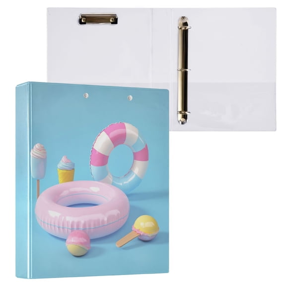 3d Summer Elements 3 Ring Hardcover Binders 1.5in Round Rings for Letter-Size Folder Paper Organizer Pockets for Office Student Recipe