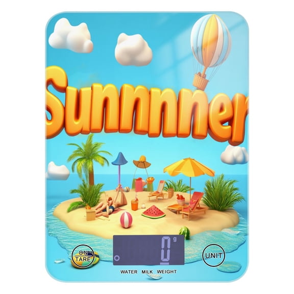 3d Text Summer Food Scale Digital Kitchen Scale Waterproof Grams Ounces lbs for For Baking and Cooking