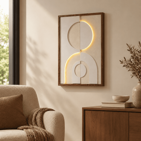 3d Textured Led Abstract Wall Art Decor For Living Room Modern 20x28 ...