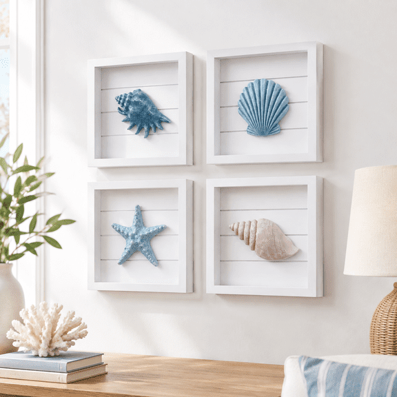3d Wall Art Beach Decor Framed Set Of 4
