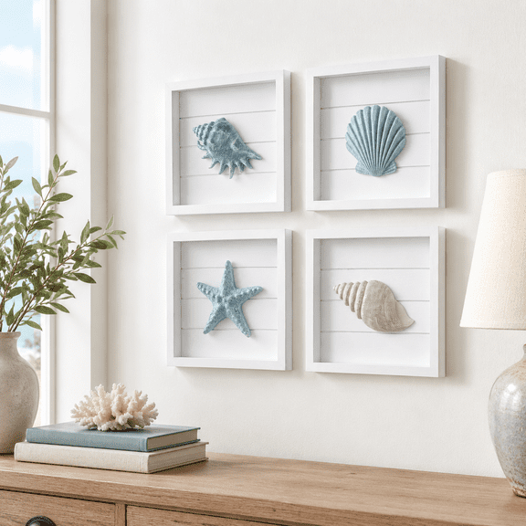 3d Wall Art Beach Decor Framed Set Of 4