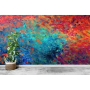3d Wallpaper, Custom Wallpaper, Modern Wallpaper, Blue Mural, Abstract Colorful Wall Painting, Colorful Wallpaper, Wallpaper (Fabric Non-Woven)