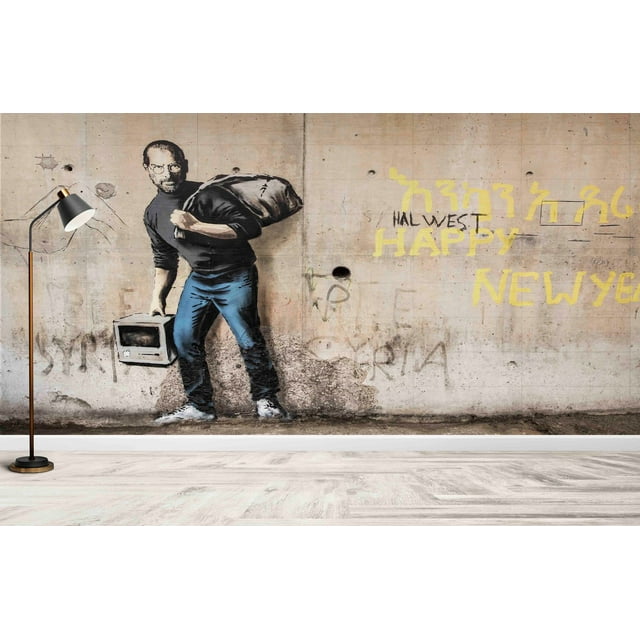 3d Wallpaper, Modern Wallpaper, Banksy Graffiti Wall Print, Migrant ...