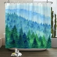 thumbnail image 1 of 3d Watercolor Tree Shower Curtain Plant Floral Pattern Printed Fabric Waterproof Polyester Bathroom Curtain Decor With, 1 of 5
