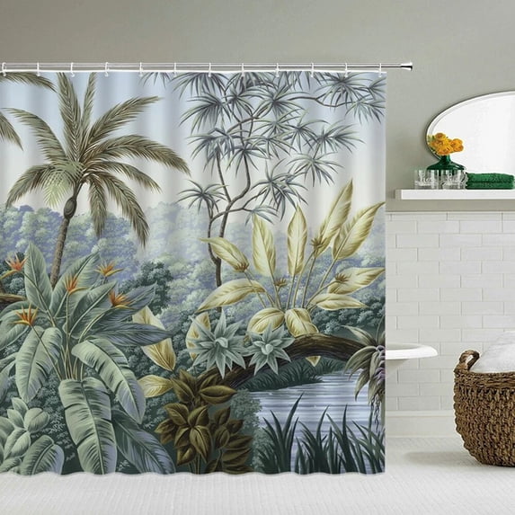 3d Waterproof Shower Curtains European Retro Flower Bathroom Curtains With Decorative 180 * 200cm Polyester Bath Screen