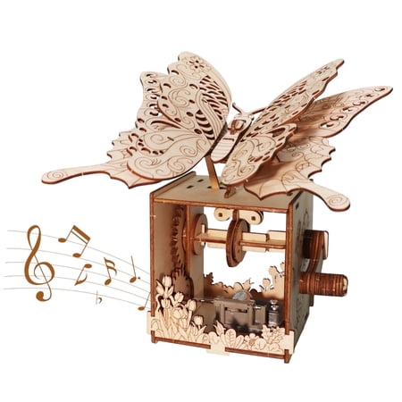 Music Park Butterfly Music Box Kit - 3D Puzzle for Adults & Teens - Birthday Christmas Room Decor Gift