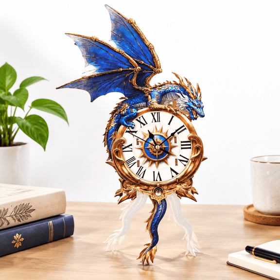 3d Wooden Puzzles For Adults-blue Dragon Clock Puzzle-adult Crafts