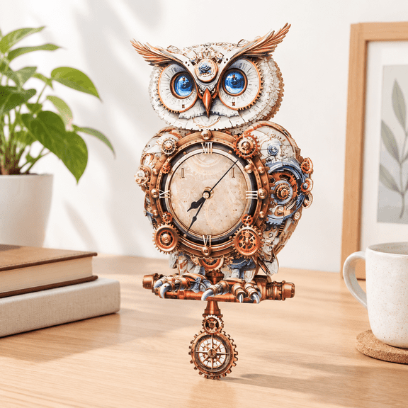 3d Wooden Puzzles For Adults-owl Clock Puzzle-adult Crafts