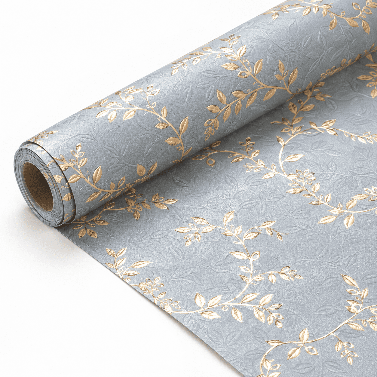 3d Wrapping Paper Roll - Mini 17 Inch X 16.5 Feet And Light Grey Leaves ...