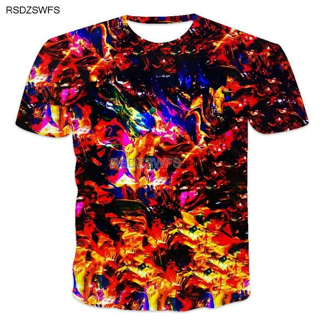 3d graffiti print top men's Tshirt fashion 2024 summer casual
