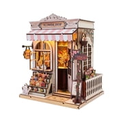 3d wooden puzzle for adults Sweet Eaves Florist book nook with lights model kit dollhouse DIY miniature house Birthday and Christmas gifts