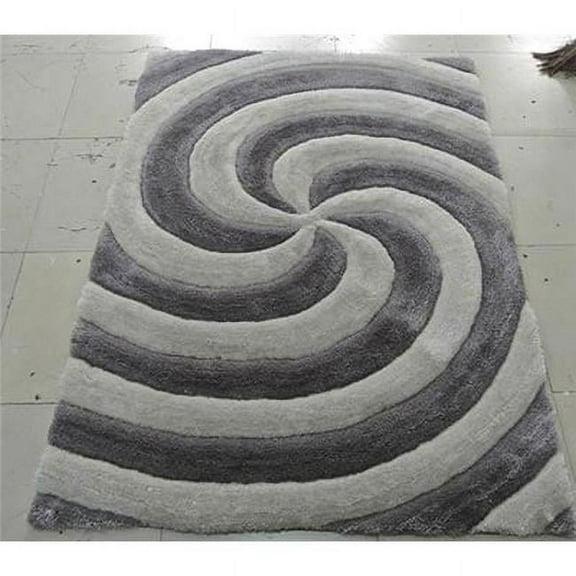 3d804-silver-5x7 5 x 7 in. 3 Dimension Hand Carved Shag Rug, Pink