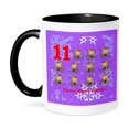thumbnail image 1 of 3dRose, 12 Days Of Christmas Eleven Pipers Piping…, 11oz Two-Tone Black Mug, 1 of 7
