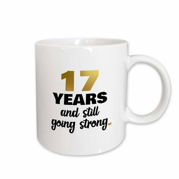 3drose, 17 Years Still Going Strong Seventeenth Gift for 17th Wedding Anniversary, 11oz Mug