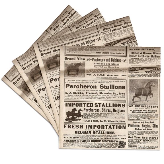 3dRose, 1913 Vintage Horse Ads, Set of 4 Ceramic Tile Coasters