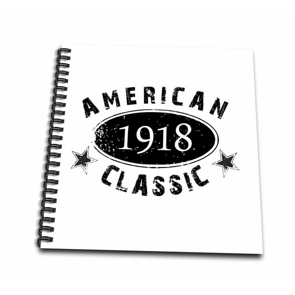 3dRose, 1918 American Classic - Personalized Birth Year Birthday gift - black grunge vintage look - funny, Mini Notepad 4 x 4 inch