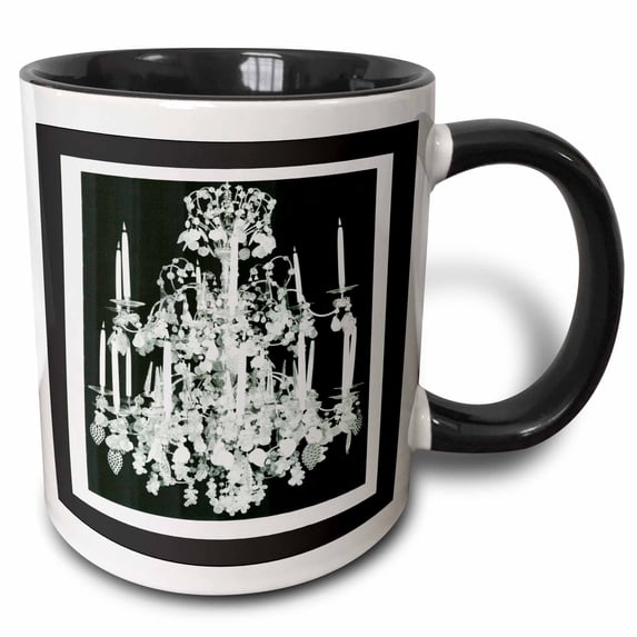 3drose, 1920s Chrystal Chandelier, 15oz Two-tone Black Mug
