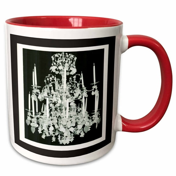 3drose, 1920s Chrystal Chandelier, 15oz Two-tone Red Mug